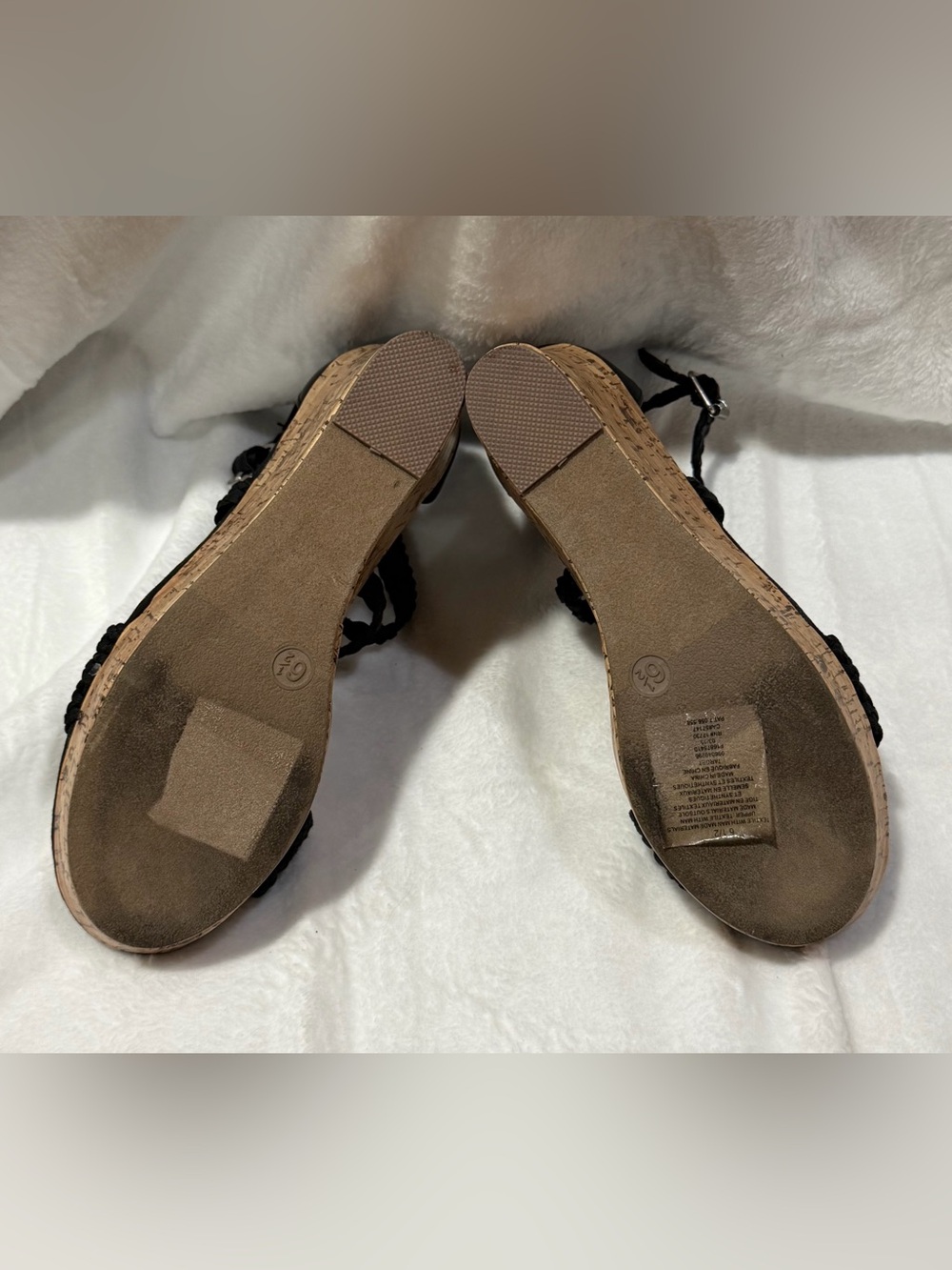 Mossimo Supply Co. Black Braided Cork Wedge Sandals - Picture 11 of 14